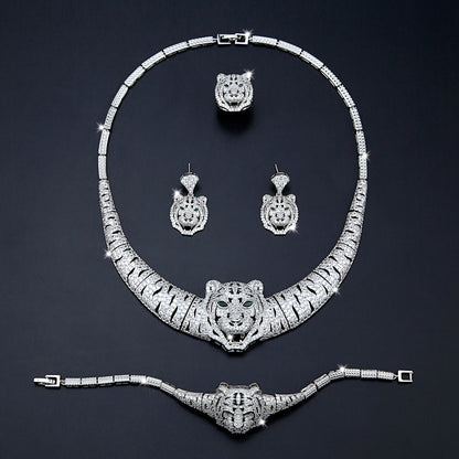 Luxury Bridal Jewelry Set (4 Pieces) – High-End Cubic Zirconia for Women’s Wedding or Special Events - Floq & Raman