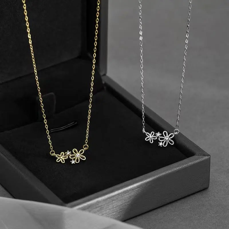 Read S925 Sterling Silver Zirconia Heart Necklace for Women Classic Temperament 14K Gold Plated Jewelry Gift - Floq & Raman