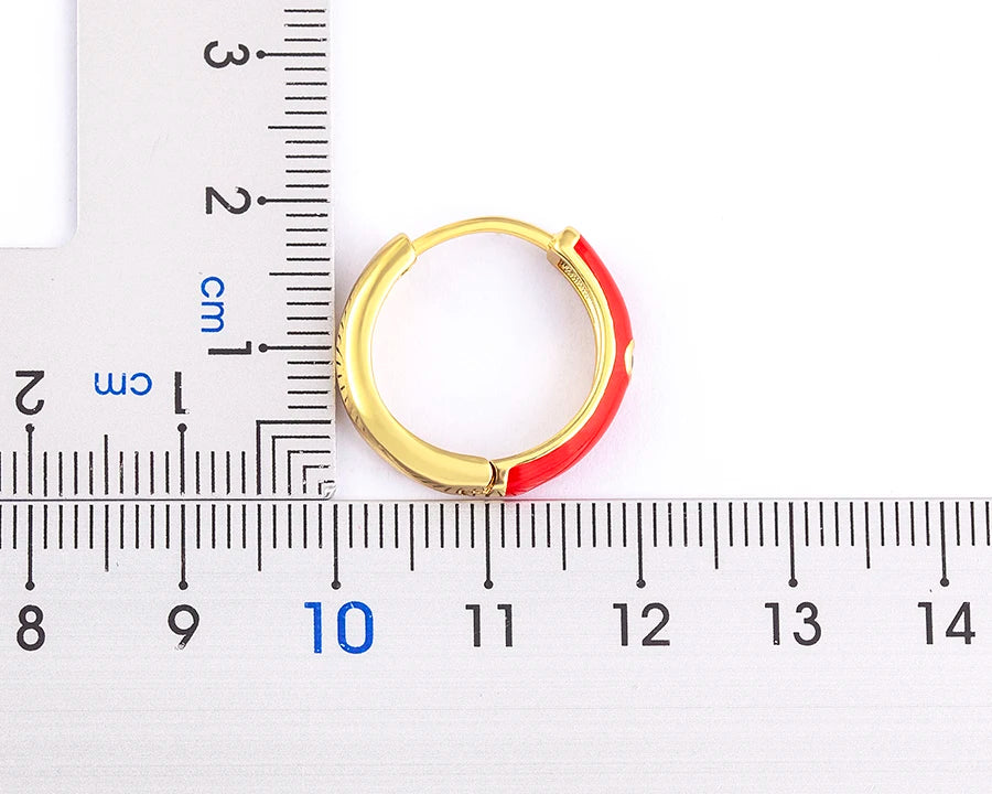 New Minimalist Candy Colors Enamel Round Hoop Earrings for Women Zircon Piercing Cartilage Huggie Ear Jewelry Wedding Gift - Floq & Raman