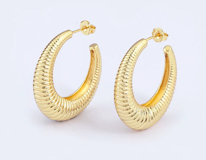 Top Quality 2 Colors Geometric Crescent Shape Adjustable Earrings Cubic Zirconia Women Retro Jewelry Classic Party Gift - Floq & Raman