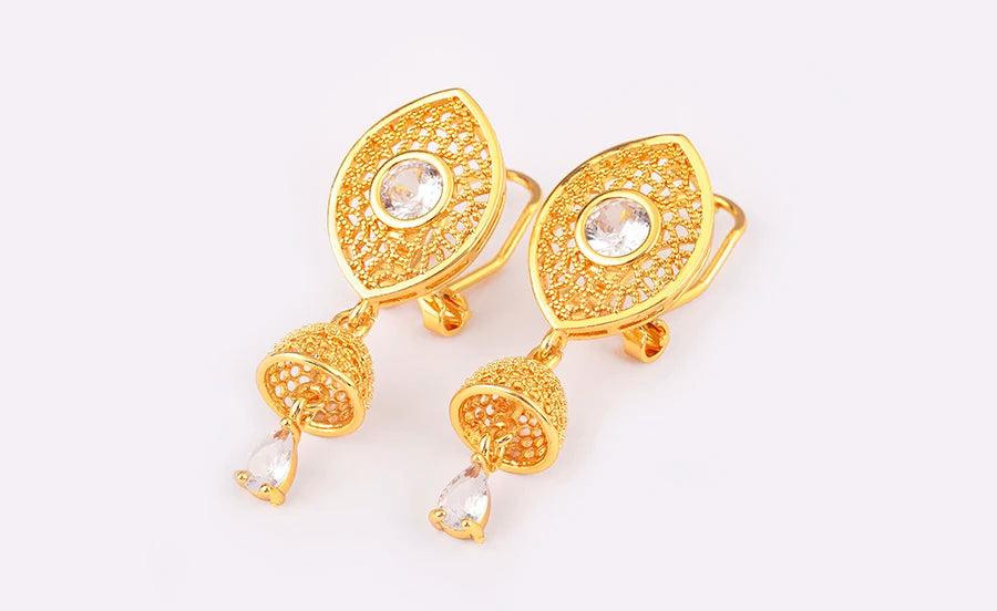 High Quality Rectangle/Evil Eye Shape Elegant Aesthetic Drop Earrings For Female Vintage Ear Jewelry Wedding Party Gifts - Floq & Raman
