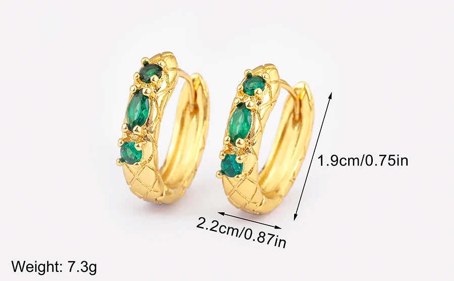 New Popular Snake Shape Cubic Zirconia Big Circle Hoop Earrings For Female Punk Style Daily Party Ear Jewelry Accessories - Floq & Raman