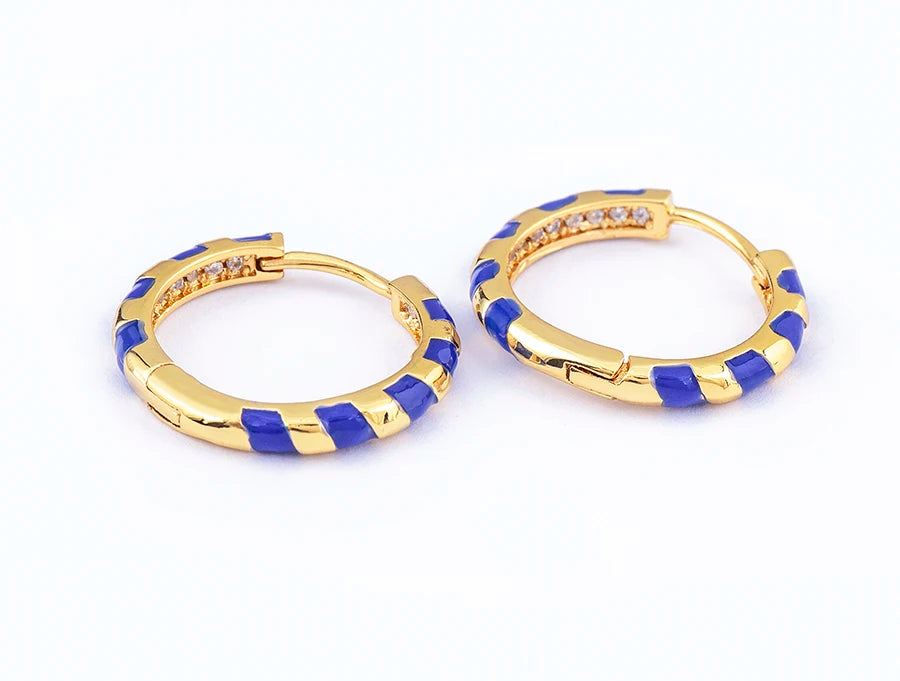 High Quality 6 Candy Colors Inlaid Zebra Stripe Pendant Fashion Earrings Enamel Oil Dripping Women's Simple French Jewelry Gifts - Floq & Raman