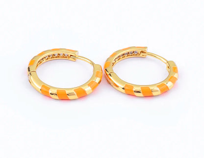 High Quality 6 Candy Colors Inlaid Zebra Stripe Pendant Fashion Earrings Enamel Oil Dripping Women's Simple French Jewelry Gifts - Floq & Raman