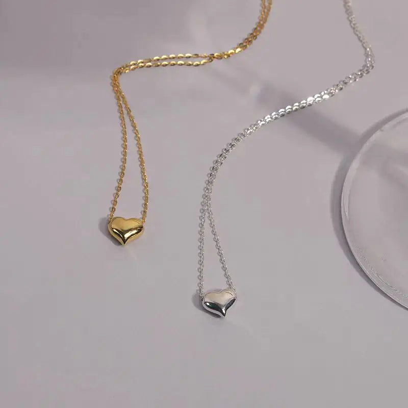 The new s925 sterling silver mini love necklace light luxury small luxury high-grade French collarbone chain women - Floq & Raman