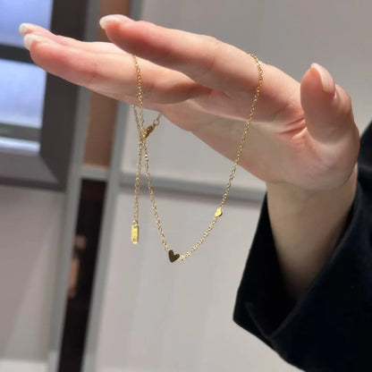 925 Sterling Silver Necklace Pendant For Women Jewelry Love Necklace Luxury Design Sense Heart Shaped Collar Chain Fashion - Floq & Raman