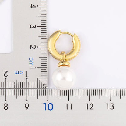 Fashion Gold/Silver Color Pearls Pendant Earrings For Women Fine Accessories Hoop Bohemia Ear Jewelry Wedding Gift - Floq & Raman