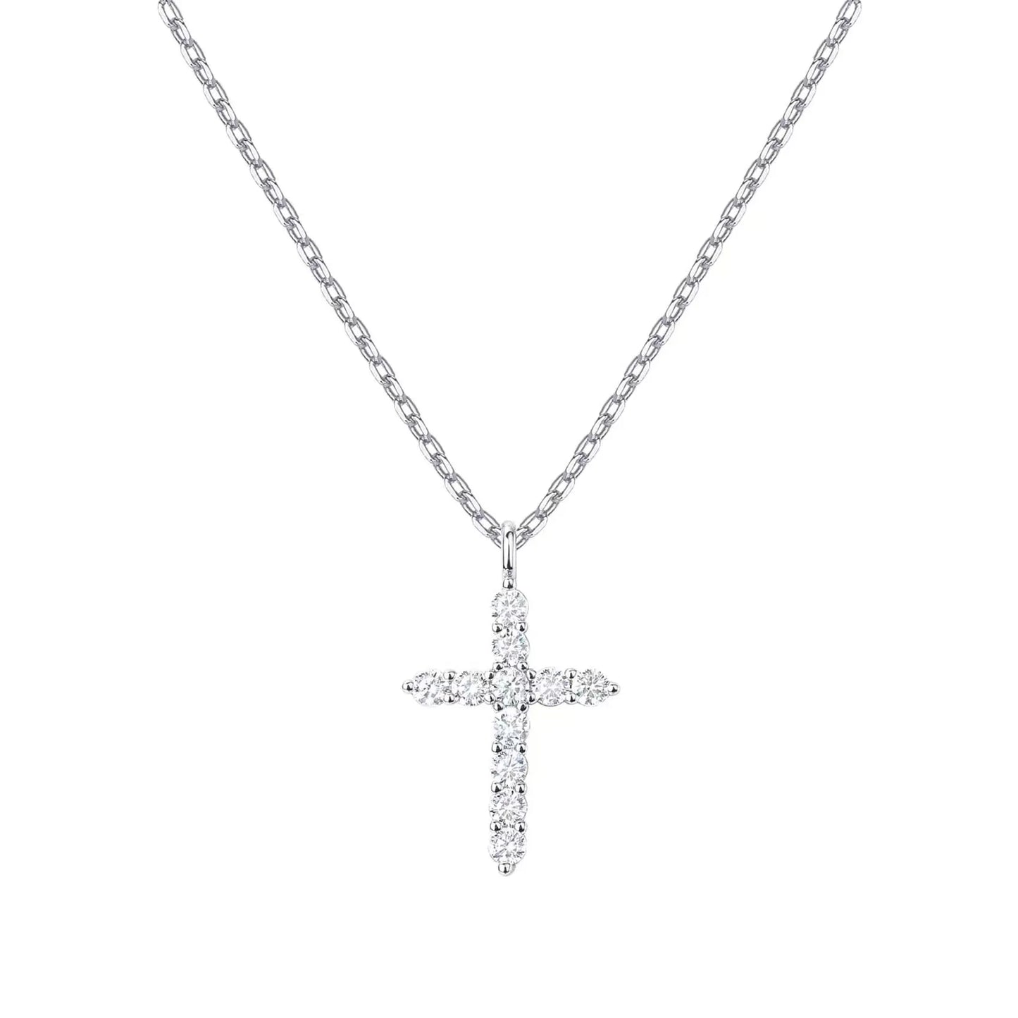 925 Sterling Silver Cute Cross JkeliPendant Simple Necklace Female Clavicle Chain Fine Jewelry For Women Gift Wholesale - Floq & Raman