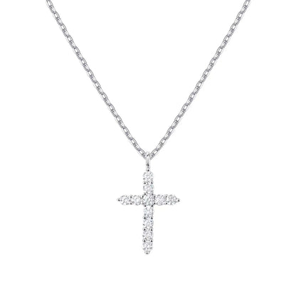 925 Sterling Silver Cute Cross JkeliPendant Simple Necklace Female Clavicle Chain Fine Jewelry For Women Gift Wholesale - Floq & Raman