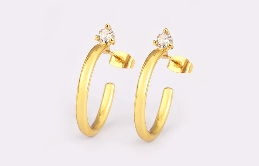 New Popular Snake Shape Cubic Zirconia Big Circle Hoop Earrings For Female Punk Style Daily Party Ear Jewelry Accessories - Floq & Raman