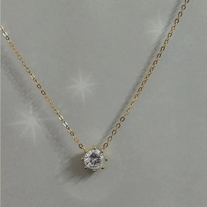 New 100% 925 Sterling Silver Necklace For Women 18K gold Plated 5A Zircon Pendant Eight Claw Necklace Money Fine Jewelry - Floq & Raman