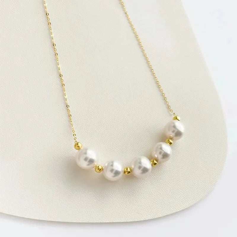 Read 925 Sterling Silver Pearl Bead Necklace for Women Circular Temperament Grace Engagement Jewelry Gift - Floq & Raman