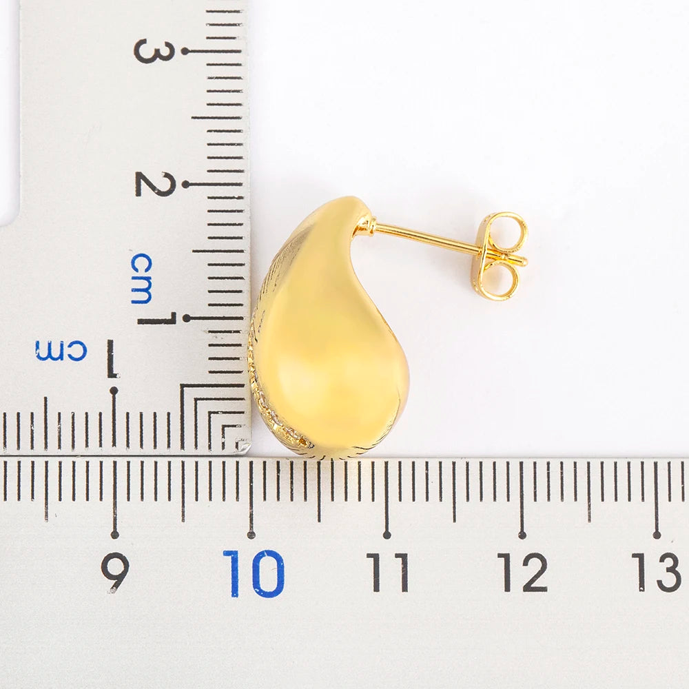 Classic High Quality Water Drop Shape Gold/Silver Color Women Girls Fashion Zircon Earrings Wedding Jewelry New Year Gift - Floq & Raman