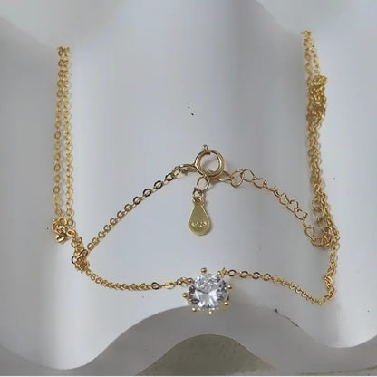 New 100% 925 Sterling Silver Necklace For Women 18K gold Plated 5A Zircon Pendant Eight Claw Necklace Money Fine Jewelry - Floq & Raman