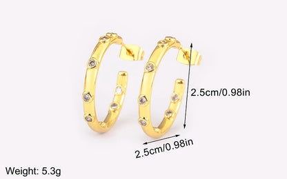 New Popular Snake Shape Cubic Zirconia Big Circle Hoop Earrings For Female Punk Style Daily Party Ear Jewelry Accessories - Floq & Raman