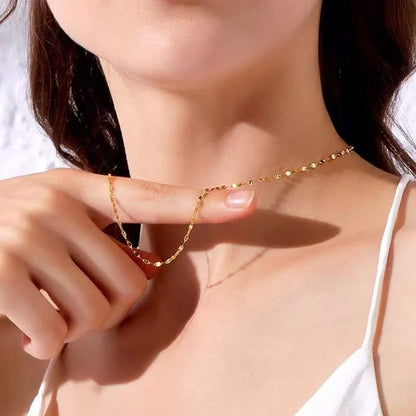 100% 925 Sterling Silver Choker Necklace for Women Clavicle Chain Simple Design for Girlfriend Birthday Party Gift Jewelry - Floq & Raman