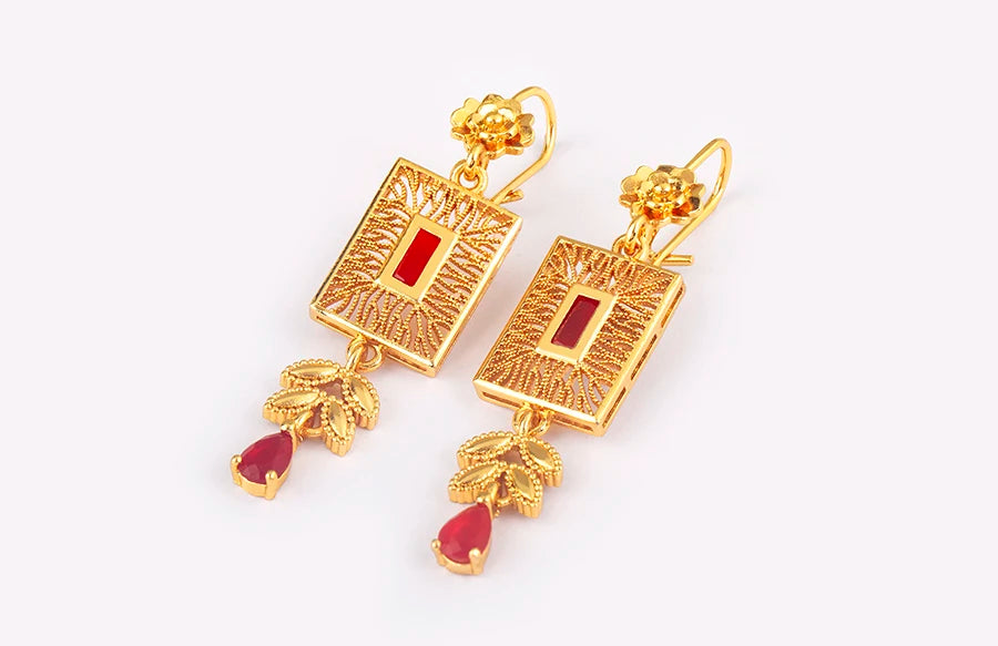 High Quality Rectangle/Evil Eye Shape Elegant Aesthetic Drop Earrings For Female Vintage Ear Jewelry Wedding Party Gifts - Floq & Raman