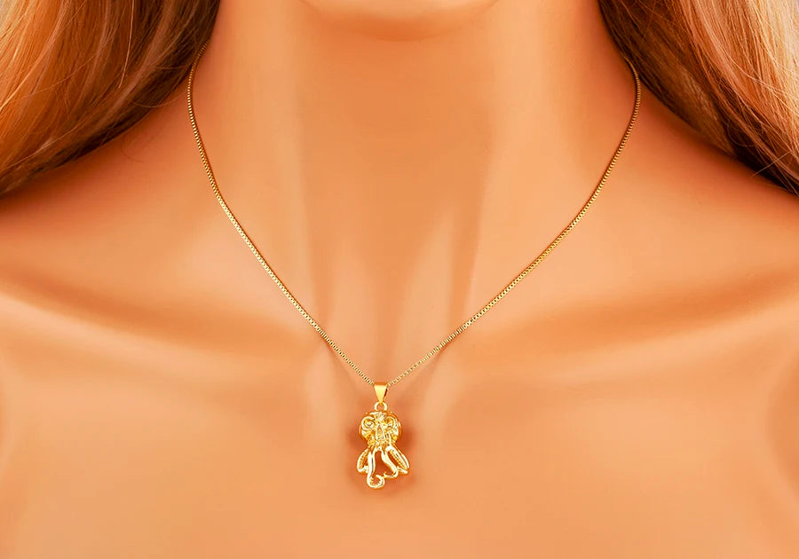 Trendy Cool Style Octopus Shape Charm Pendant Necklace For Female Male Copper Inlaid Zircon Jewelry Daily Party Gifts - Floq & Raman