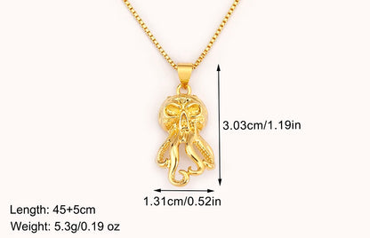 Trendy Cool Style Octopus Shape Charm Pendant Necklace For Female Male Copper Inlaid Zircon Jewelry Daily Party Gifts - Floq & Raman