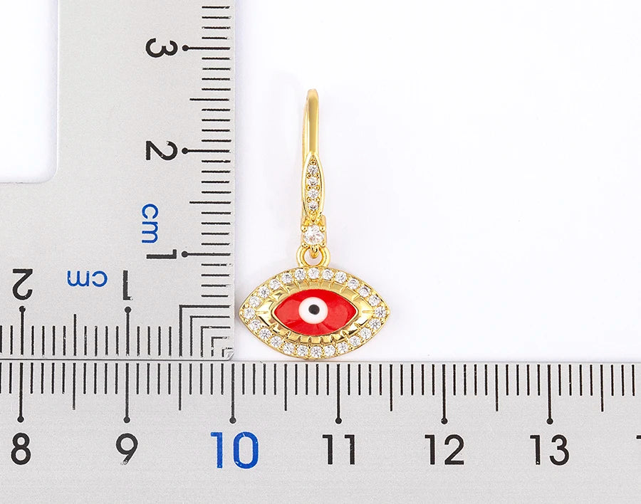 Nidin New Turkish Amulet Evil Eye Drop Earrings 4 Colors Lucky Charm Dangle Ear Hook Jewelry Birthday Wedding Gift Wholesale - Floq & Raman