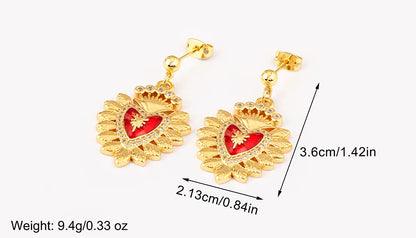 High Quality 6 Styles Sacred Heart Drop Earrings For Women Female Gorgeous Dazzling Ear Jewelry Accessories Party Gifts - Floq & Raman
