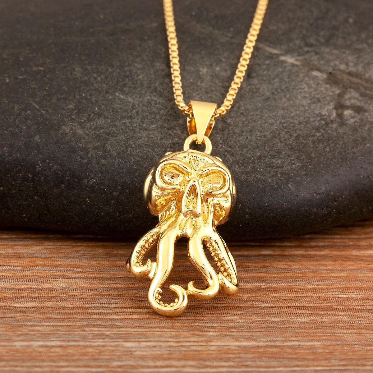 Trendy Cool Style Octopus Shape Charm Pendant Necklace For Female Male Copper Inlaid Zircon Jewelry Daily Party Gifts - Floq & Raman