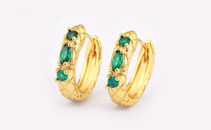 New Popular Snake Shape Cubic Zirconia Big Circle Hoop Earrings For Female Punk Style Daily Party Ear Jewelry Accessories - Floq & Raman