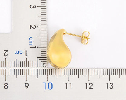 Classic High Quality Water Drop Shape Gold/Silver Color Women Girls Fashion Zircon Earrings Wedding Jewelry New Year Gift - Floq & Raman