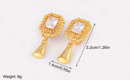 High Quality Rectangle/Evil Eye Shape Elegant Aesthetic Drop Earrings For Female Vintage Ear Jewelry Wedding Party Gifts - Floq & Raman