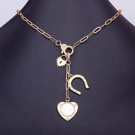 High Quality Love Heart Shape Charm Pendant Necklace For Women Female Elegant Aesthetic Chain Link Jewelry Gift Wholesale - Floq & Raman