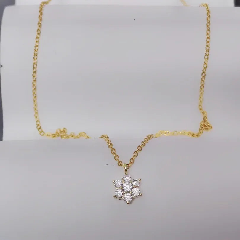 Real 925 Sterling Silver Seven star Zircon Pendant Necklaces for Women Cute Light Luxury Fine Jewelry Minimalist Plant Accessori - Floq & Raman