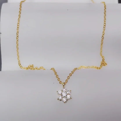 Real 925 Sterling Silver Seven star Zircon Pendant Necklaces for Women Cute Light Luxury Fine Jewelry Minimalist Plant Accessori - Floq & Raman