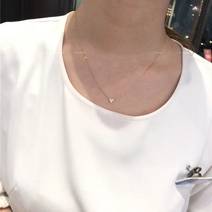 Japanese 925 sterling silver necklace for women, triangular design, high-end minimalist style, versatile 14k gold plated - Floq & Raman