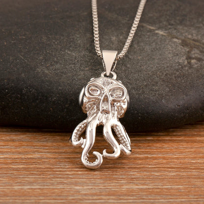Trendy Cool Style Octopus Shape Charm Pendant Necklace For Female Male Copper Inlaid Zircon Jewelry Daily Party Gifts - Floq & Raman