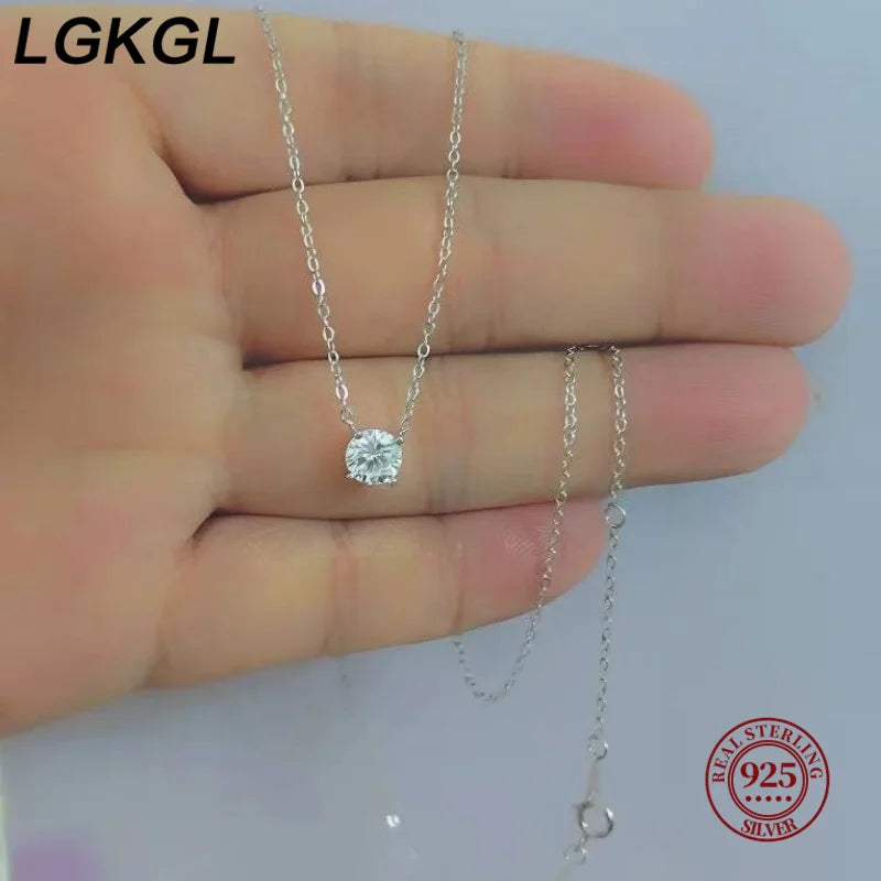 Fashion 100% 925 Sterling Silver Necklace For Women 18K gold Plated 5A Zircon Pendant Necklace Real Money Fine Jewelry - Floq & Raman