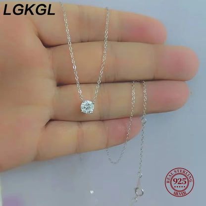 Fashion 100% 925 Sterling Silver Necklace For Women 18K gold Plated 5A Zircon Pendant Necklace Real Money Fine Jewelry - Floq & Raman