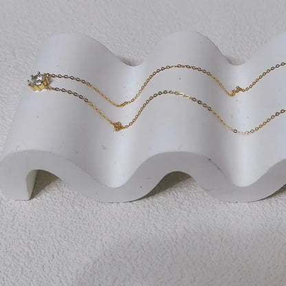 New 100% 925 Sterling Silver Necklace For Women 18K gold Plated 5A Zircon Pendant Eight Claw Necklace Money Fine Jewelry - Floq & Raman