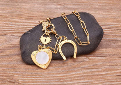 High Quality Love Heart Shape Charm Pendant Necklace For Women Female Elegant Aesthetic Chain Link Jewelry Gift Wholesale - Floq & Raman