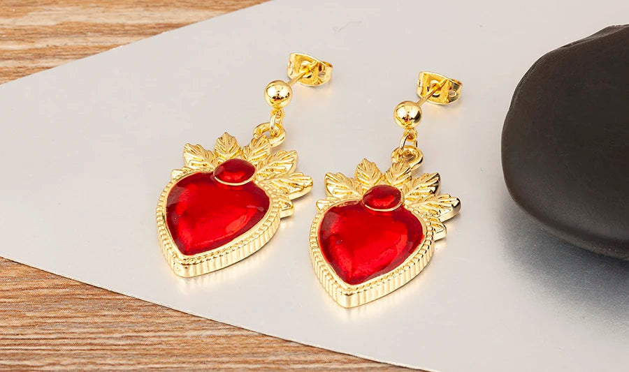 High Quality 6 Styles Sacred Heart Drop Earrings For Women Female Gorgeous Dazzling Ear Jewelry Accessories Party Gifts - Floq & Raman