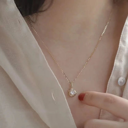 Fashion 100% 925 Sterling Silver Necklace For Women 18K gold Plated 5A Zircon Pendant Necklace Real Money Fine Jewelry - Floq & Raman