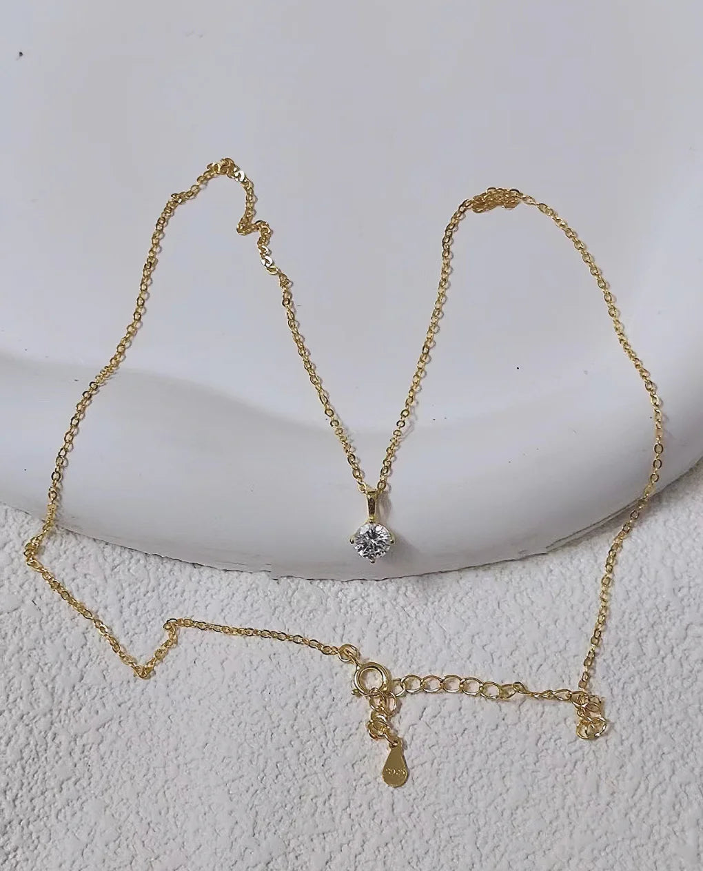 100% 925 Sterling Silver Geometric Zircon Pendant Necklace Women Fashion Elegant Party Jewelry Accessories - Floq & Raman