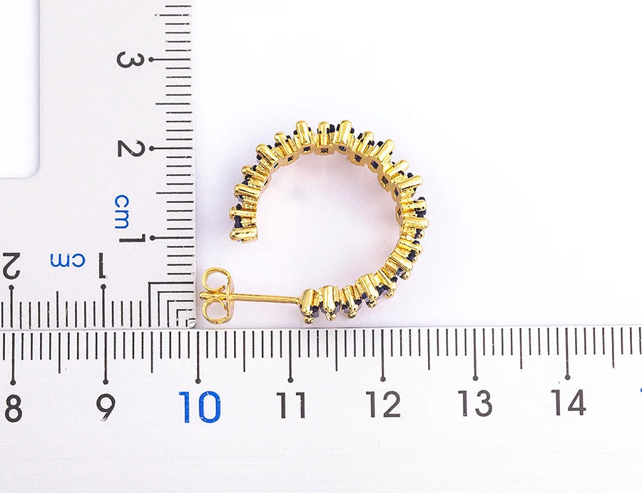 Fashion New Arrival Multicolor Gold Plated Earrings for Women Cubic Zirconia Wedding Female Jewelry Girl Friendship Gifts - Floq & Raman