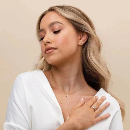 925 Sterling Silver Cute Cross JkeliPendant Simple Necklace Female Clavicle Chain Fine Jewelry For Women Gift Wholesale - Floq & Raman