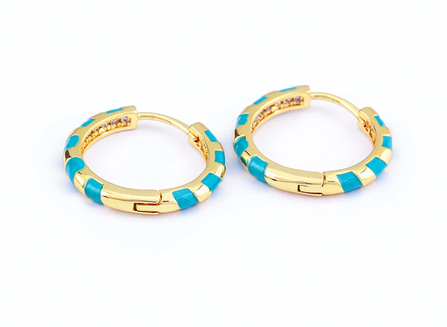 High Quality 6 Candy Colors Inlaid Zebra Stripe Pendant Fashion Earrings Enamel Oil Dripping Women's Simple French Jewelry Gifts - Floq & Raman