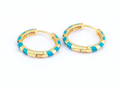 High Quality 6 Candy Colors Inlaid Zebra Stripe Pendant Fashion Earrings Enamel Oil Dripping Women's Simple French Jewelry Gifts - Floq & Raman