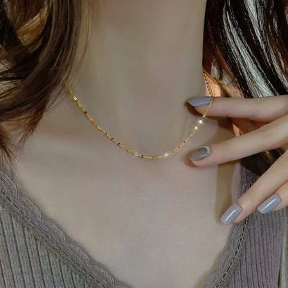 100% 925 Sterling Silver Choker Necklace for Women Clavicle Chain Simple Design for Girlfriend Birthday Party Gift Jewelry - Floq & Raman