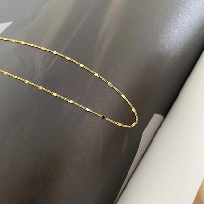 real 925 silver necklace women's sterling silver collarbone chain necklace glitter chain necklace silver jewelry - Floq & Raman