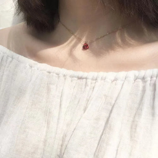 S925 Sterling Silver Heart Shaped Necklace for Women 14K Gold Plated Adjustable Length Lockbone Chain Fashion Jewelry - Floq & Raman