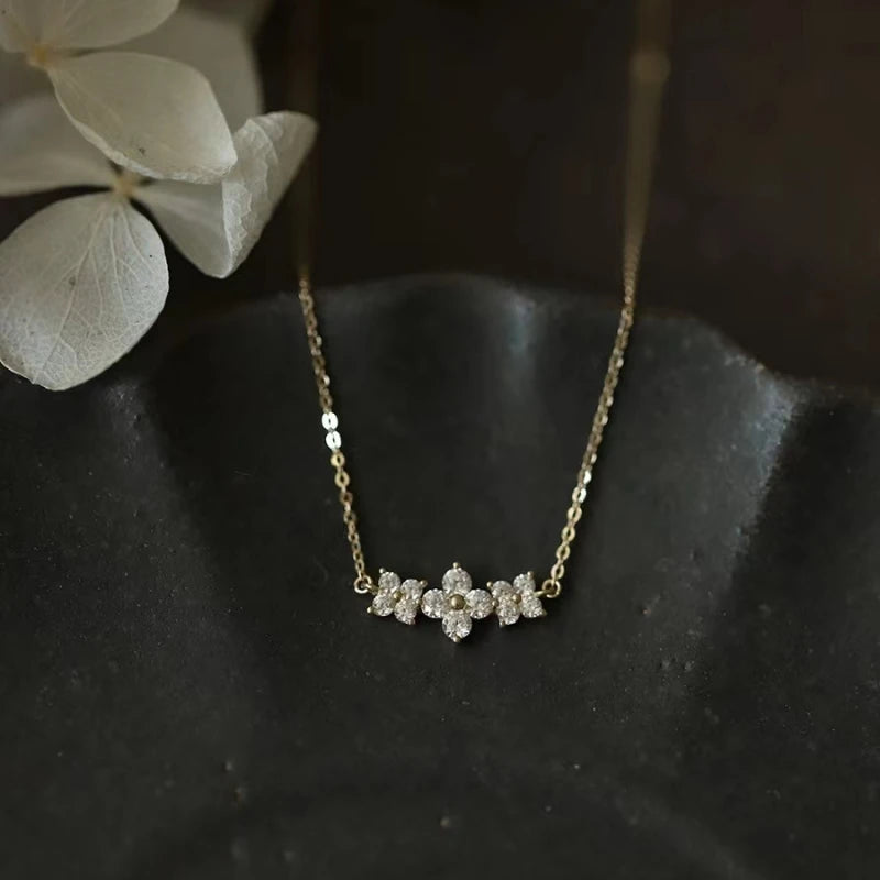 Real 925 Sterling Silver Zircon CZ Arc Choker Necklace For Women Light luxury Cute Fine Jewelry Minimalist Accessories - Floq & Raman