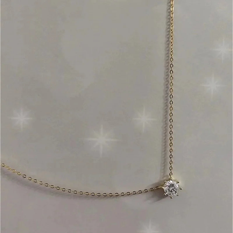 New 100% 925 Sterling Silver Necklace For Women 18K gold Plated 5A Zircon Pendant Eight Claw Necklace Money Fine Jewelry - Floq & Raman